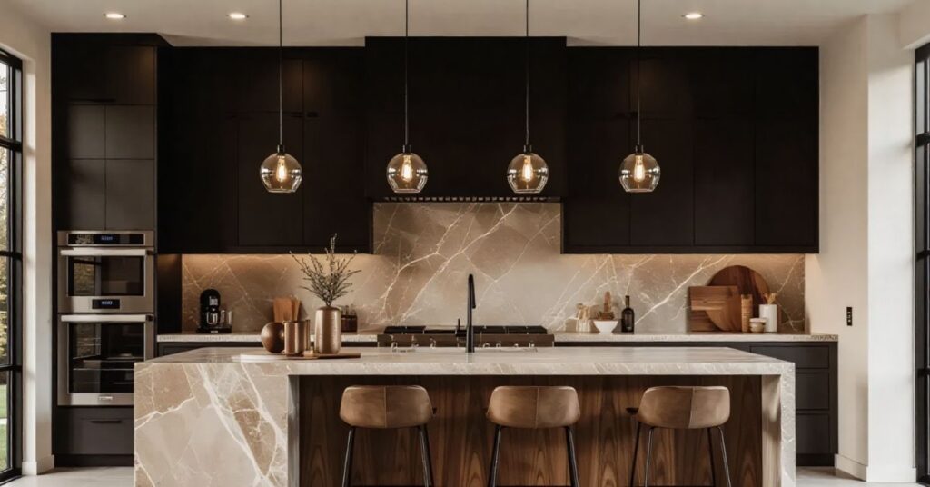 Kitchen Remodel Alpharetta quartz countertops and custom cabinets